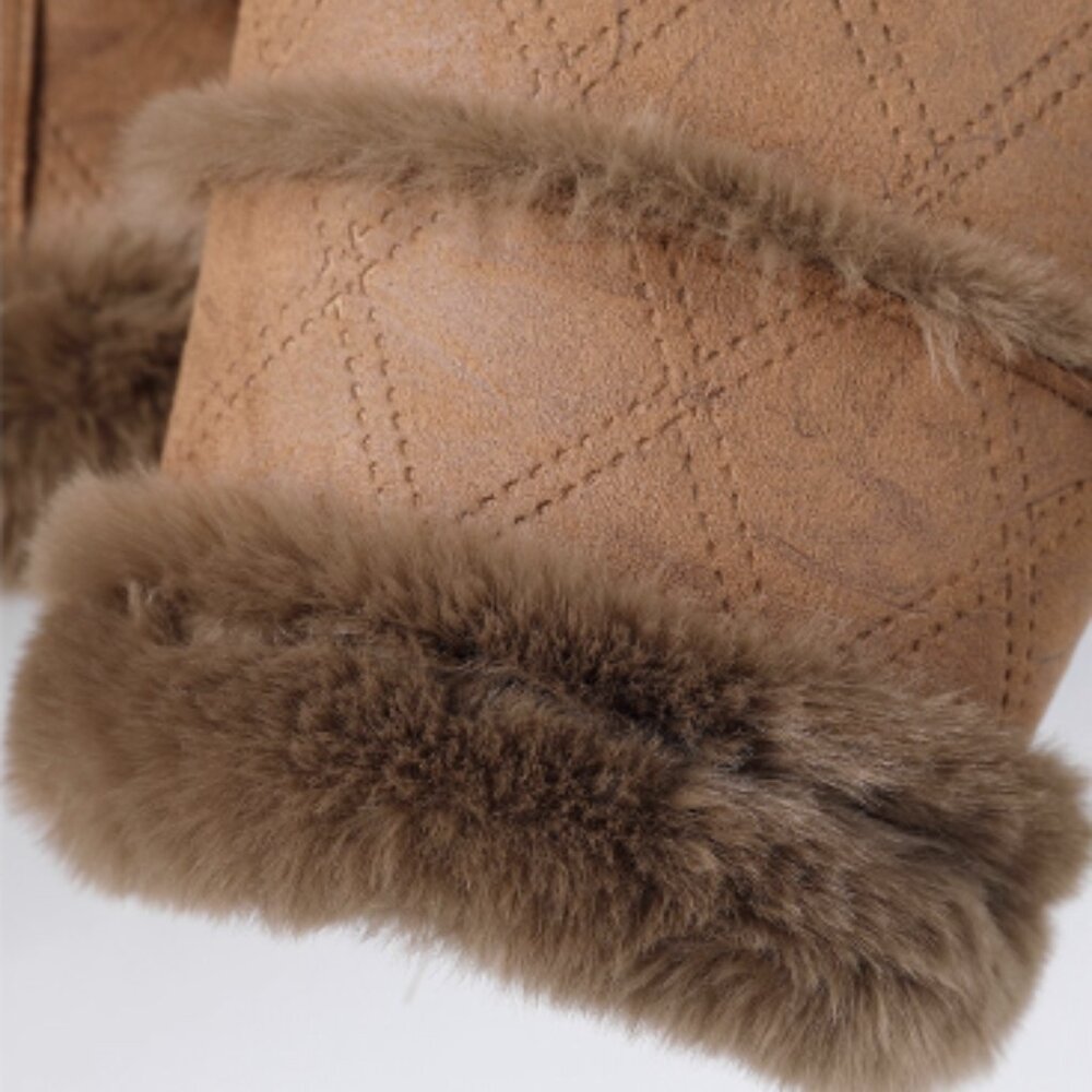 Oversized Brown Suede Aviator Coat - Picture 7 of 9